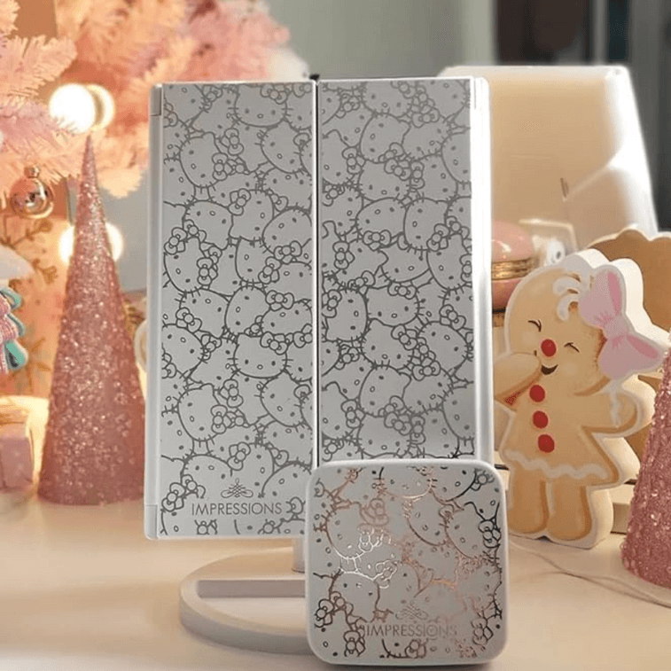 アメリカンインプレッション ドレッシングテーブル ハローキティ ライト付きメイクアップミラーセット - LEDライト付きコンパクトミラー 4