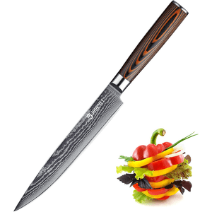 JOURMET 8インチ ダマスカス キッチンナイフ VG10 67層パッカウッドハンドル ダマスカス スライスナイフ