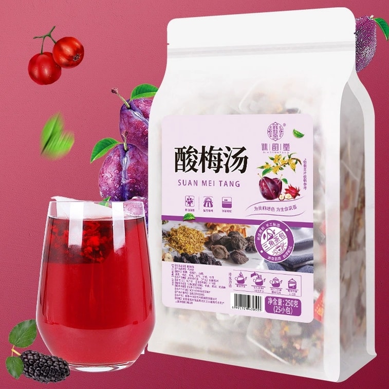 Sour Plum Tea Triangular Bags – No-Cook Sour Plum Tea Mix (Not a Powdered Drink) – Tea to Cut Through Greasiness and Aid Digestion, Energizing Tea, Afternoon Tea – 250g per bag 4