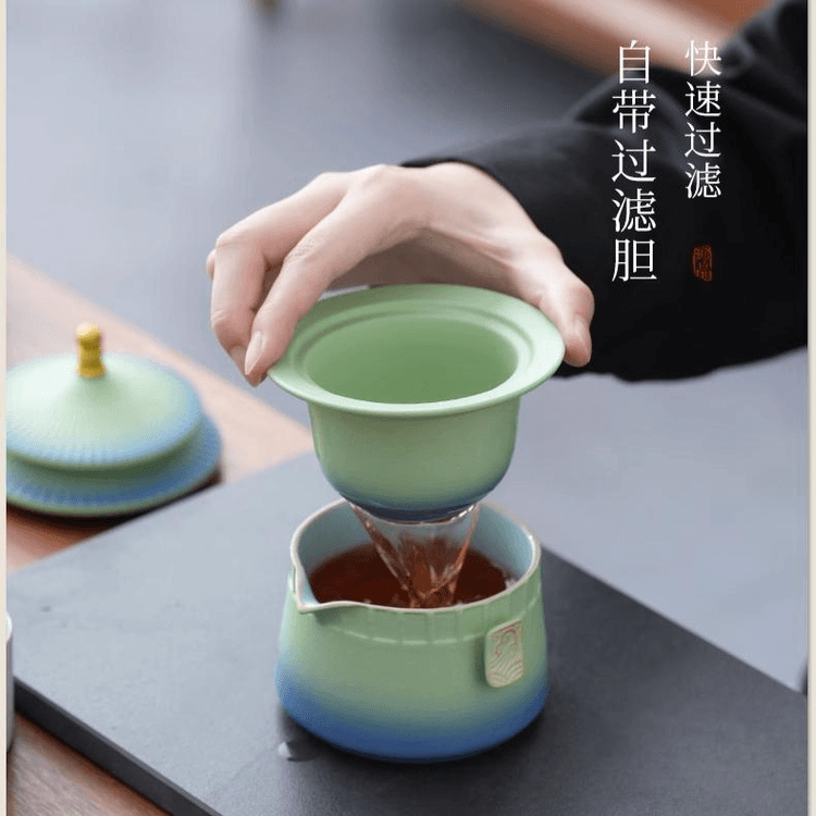 中国直送】ギフト工房 故宮博物院 文化創意カンフー茶器セット 赤
