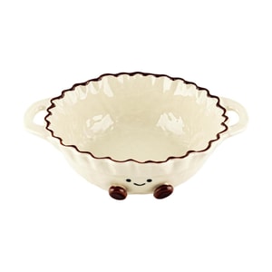 Kawashimaya Cocoa Bean Series, Wave Double-Handled Bowl, 9 inches, Soup Bowl, Household Tableware