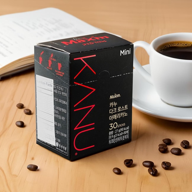 MAXIM Cafe KANU Mini Dark Black Coffee Mini 0.9g*30sticks