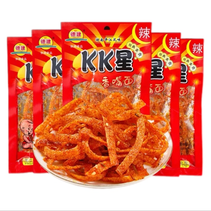  KK星 辣条 湖南平江特产辣片 辣丝 麻辣面筋18g*5袋