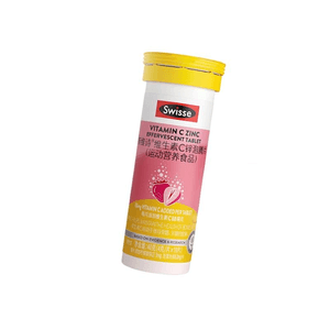 【中国直邮】 澳洲 Swisse 维生素C锌泡腾片提升自护力增强抵抗力清新草莓味 10片*1盒