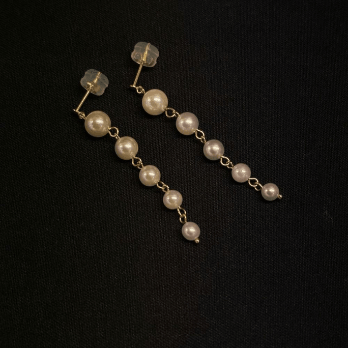 K18YG Gradient Pearl Earrings Gold 80g
