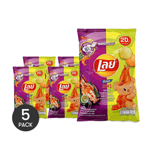【泰国限定】 LAY'S乐事 薯片 泰式海鲜烧烤味 48g *5【5份超值装】