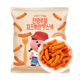 Zangmang Loopy Tteokbokki Shaped Snack with Cheese Flavor 2.82 oz【Randomly Included Loopy Stickers】