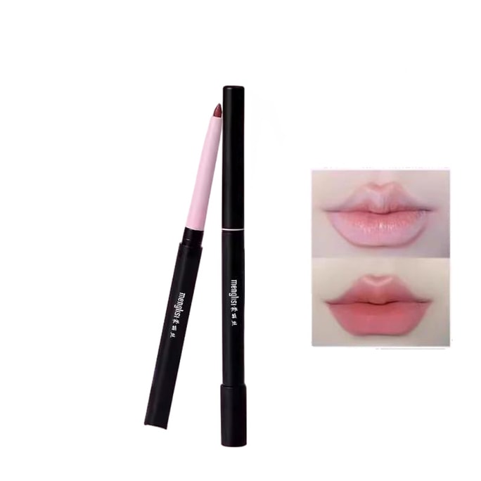 Dual-Tip Lip Liner Pencil #01 Cinnamon Milk Tea. 0.26g/pencil. Includes lip brush. Plumping. Waterproof. Long-lasting. Smudge-proof. Nude shade. Lip brush and pencil combined. Outline lipstick pencil.
