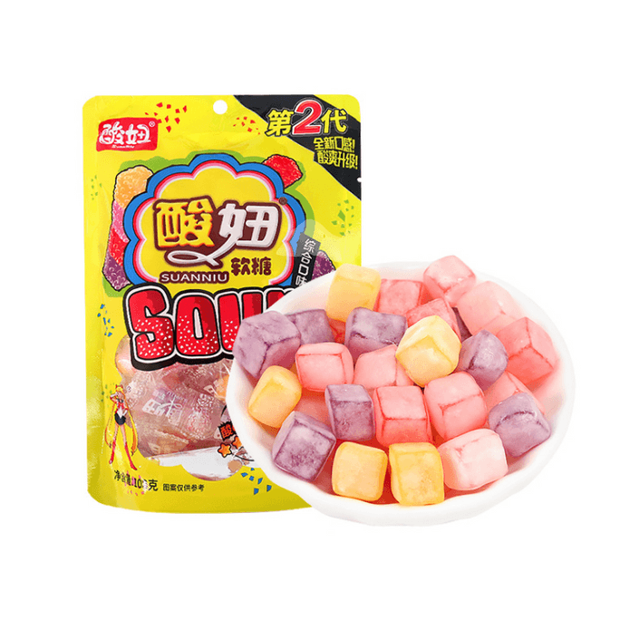 【中国直邮】 柠e购精选 酸妞 第2代软糖橡皮糖  童年怀旧零食 混合多口味 108g/袋