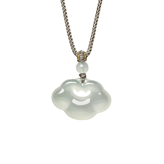 [중국 직배송] 주상상 소빙운 펜던트 길운 여의 잠금 목걸이 백월광 옥수 남녀공용 새해 선물 *1개