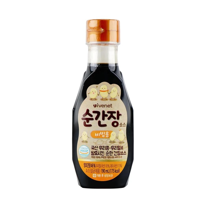 韓國IVENET 寶寶無鹽醬油 低鈉醬油 拌飯調味料 190ml