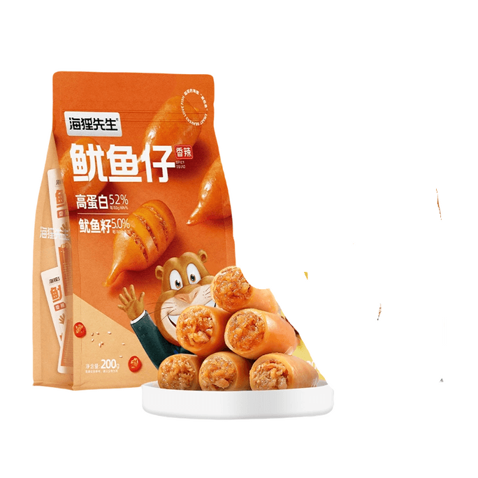 Squid larvae with seeds open the bag and eat ready-to-eat cuttlefish larvae spicy 200g*1 bag