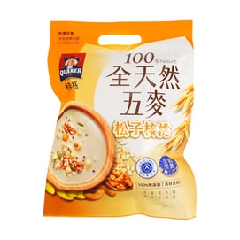 台湾版QUAKER桂格 100%全天然五麦 松子核桃 10小袋 270g【早餐即食谷物燕麦片】