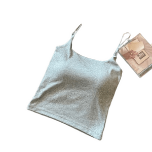 Solid colour camisole female self-bra pads fixed cups to cover the paramedical hundred Grey one size 1pc