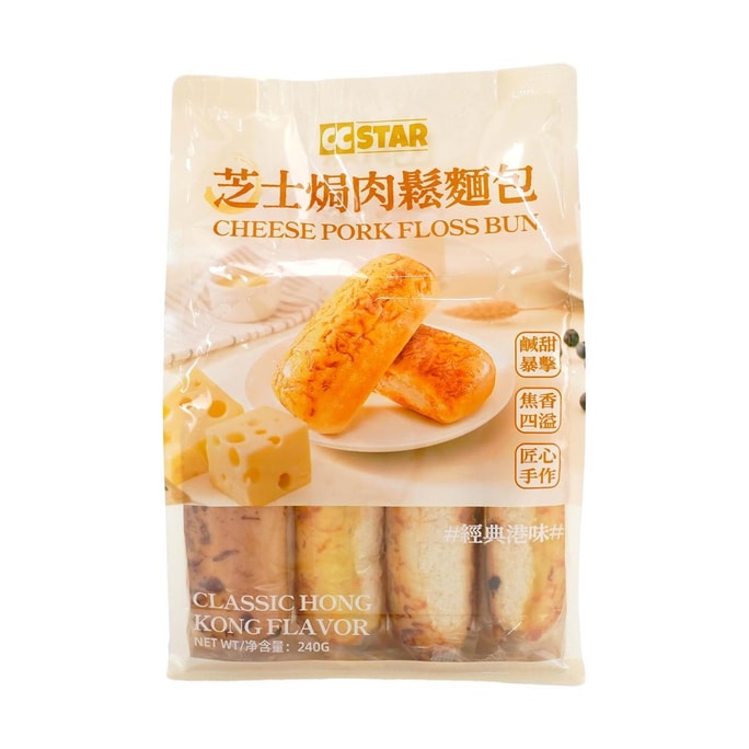 치즈와 육포를 곁들인 구운 빵, 4개입 (240g) [영양가 있는 아침 식사]