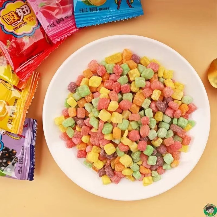 サワーガールお正月必携キャンディ - ソフトキャンディ いちご・白桃・ぶどうミックス味 12袋 [懐かしい子供時代のおやつ][甘酸っぱくて、柔らかくて歯ごたえがあって、歯ごたえがあってべたつかない] 4