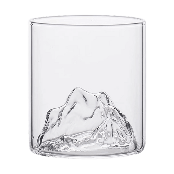 观山杯富士山杯子 雪山玻璃杯子 水杯威士忌酒杯咖啡杯子 175ml