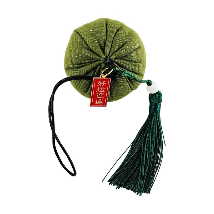 Kawashima-ya Fortune Bag Sachet with Hanging Tag and Tassel - Lucky Lotus