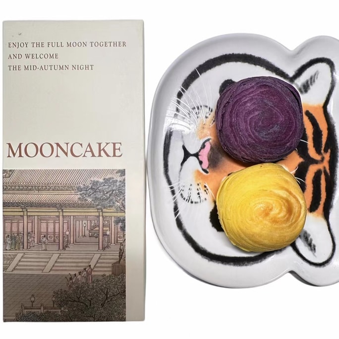 cheese cranberry moon cake & Rose flower moon cake 2 Moon cake Gift Box 