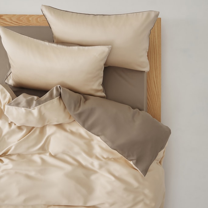 Aurora Tencel Bedding Set Mocha Beige-Double/Queen Size