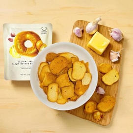 【線上獨家】韓國DELIGHT PROJECT 蒜香奶油貝果片 60g【Olive Young貝果片】【低卡健康小點心】