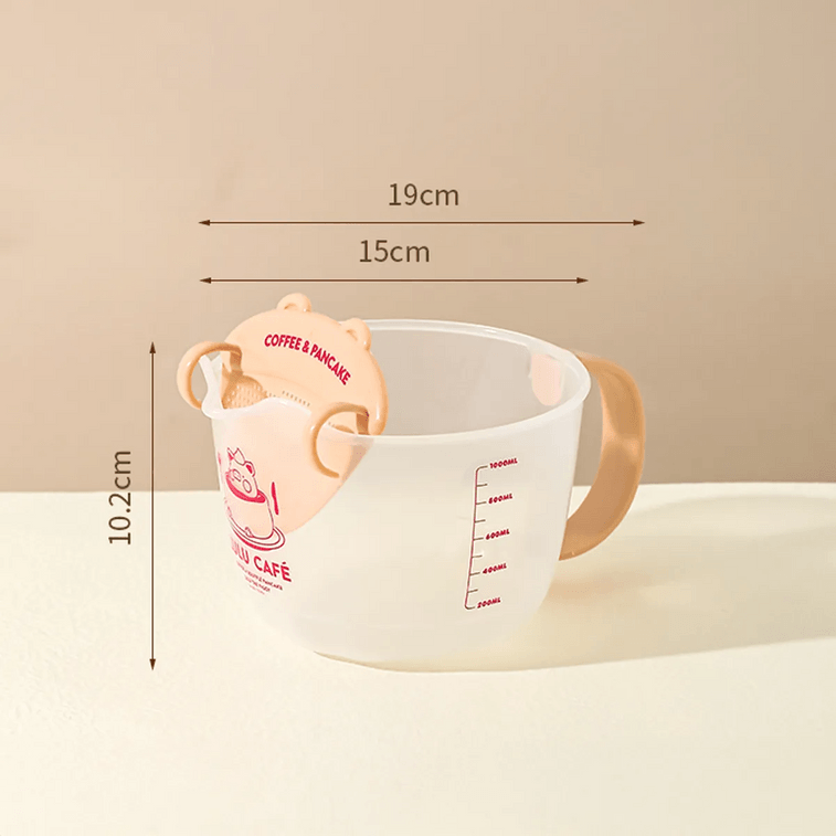 Lulu Pig Collaboration Kitchen Measuring Cup Egg Liquid Filter Kitchen Rice Washing Artifact with Scale, 33.81 fl oz 3
