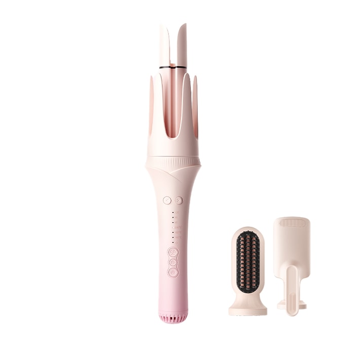 All-in-one automatic curling iron, a lazy person's magic tool, straightening comb, big wave, multi-functional, large curl, negative ion, cold air setting, anti-burn, automatic rotation, pink gold