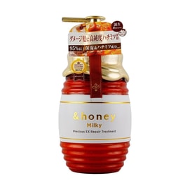 日本&HONEY安蒂花子 新升级浓润修复护发素​​ 牛奶&角蛋白蜂蜜 445g 苹果蜂蜜香 高保湿损伤护理 超级滋润 @COSME