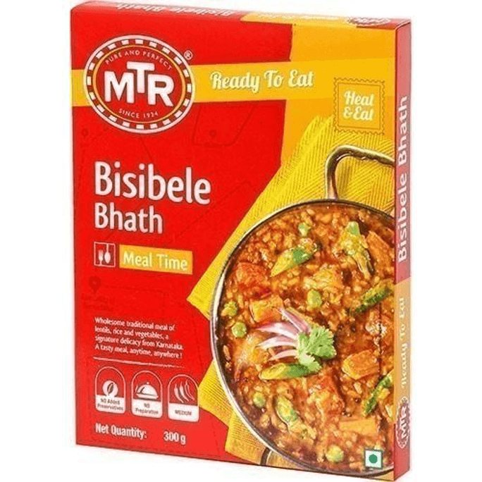 Bisibelebath - Spiced Rice & Lentil Dish (Ready-to-Eat), 10.5 oz box