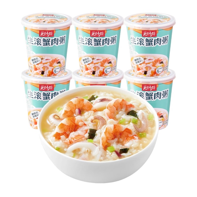 [중국 직배송] 오명소추 동결건조 인스턴트 죽으로 아침 식사 대용으로 드세요. 간편하게 보관할 수 있도록 통에 담겨 있어 편리합니다. 따로 조리할 필요 없이 물만 넣고 드세요. 편리한 생활과 균형 잡힌 영양을 제공합니다. 50g*6개입 게살죽