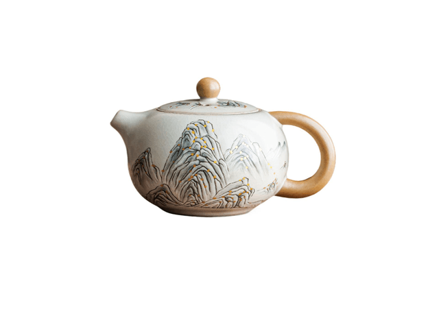 中国直送】一品仟堂 千里江山 汝窯 西施壺 茶水分離 単体 13*8cm - Yami