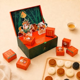 Assorted Mooncake Gift Box, 13 Flavors 14 Pieces 32.8 oz【White Lotus Seed Egg Yolk+Jujube+Sugar-Free Pumpkin】
