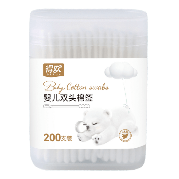 데환 베이비 스파이럴 + 이어스푼 양면 면봉, 200매입