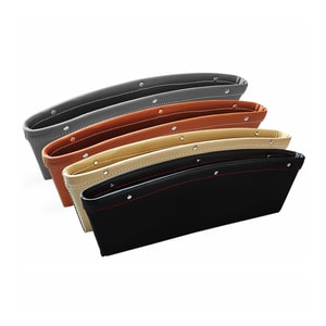 Car Organizer PU Leather Car Seat Organizer Box Caddy Slit Gap Pocket Storage Glove Box Lot Leather Grey 1pc