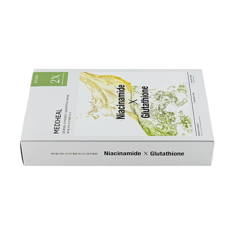 mediheal niacinamide and glutathione Derma Synergy Wrapping Mask Pack, X Glutathione, Vegan, 10pcs - Blemish | Toning | Glowing | Microfiber Peptyd GHK-CU 30 mg Optimal Electrolyte (Flavor):Unflavored glowing look سيروم لمظهر بشرة ممتلئة