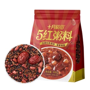 [Sweet Taste] October Rice Field 5-Red Porridge Mix 500g*1 bag (500g) - Cook Together, Soft And Sweet, Eight Treasure Porridge, Sweet And Glutinous