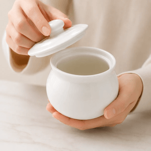 Ceramic Tile Stew Pot Soup Cup Steaming Stew Bowl Small White 10., 82.8 inch/11.8 fl oz