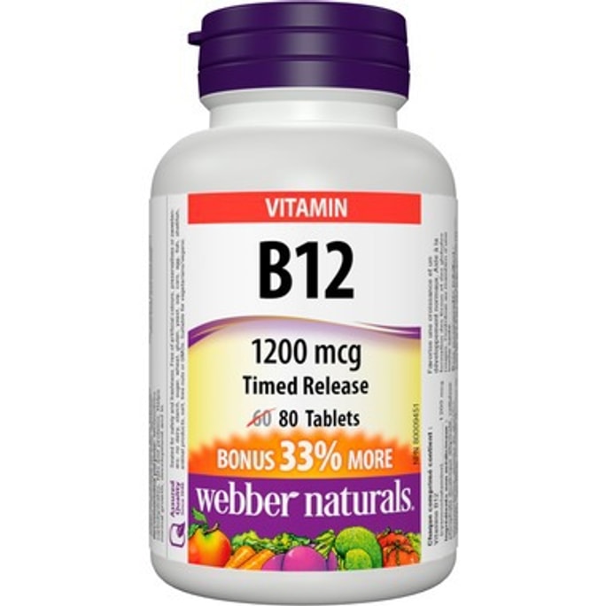 VITAMIN B12 Timed Release 1200mg  80 Tablets
