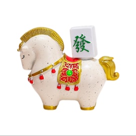 New Chinese-Style Trendy Horse Resin Craft Ornament Cartoon Figurine - Get Rich 1Pc