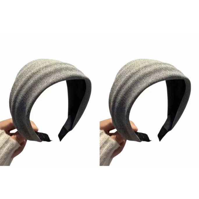 Knitted Wide Headband! 2026 New Versatile Hairband, Hair Clip, Hair Accessory In Dark Gray, Pack Of 2, Internet Celebrity Version
