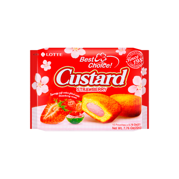 커스터드 크림케이크 딸기맛 10개 220g