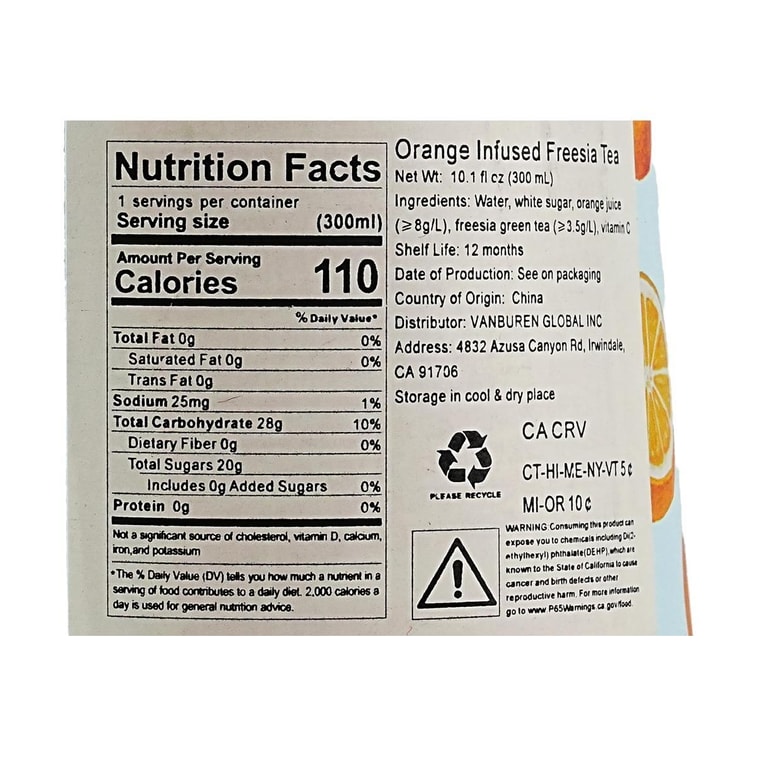 Orange Blossom Freesia, Fruit Juice Tea,10.1 fl oz *6【6 Packs】【0 Fat Low Calories】 8