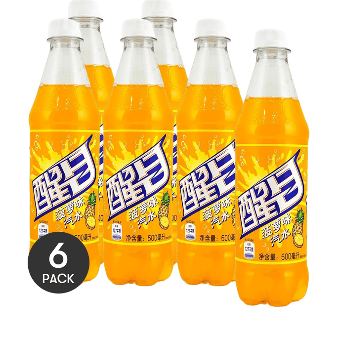 Soda Water Pineapple Flavor, 16.9 fl oz *6【6 Packs】