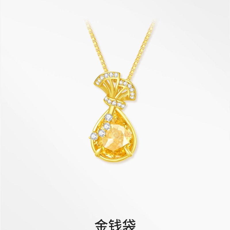 【中国直邮】 周大生 金钱袋福袋项链S925纯银女国风新中式高级感本命年新年好礼礼物锁骨链生日礼物 一个装