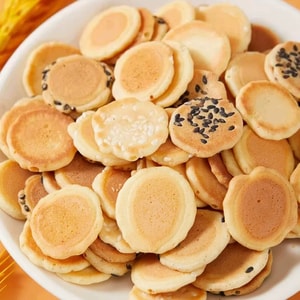 台湾 徐福记 小丸煎饼 鸡蛋芝麻薄脆饼干 随机口味【鸡蛋味/黑芝麻味/白芝麻味】 8袋装 213g【酥香劲脆 直火煎烤】【早餐袋装零食】