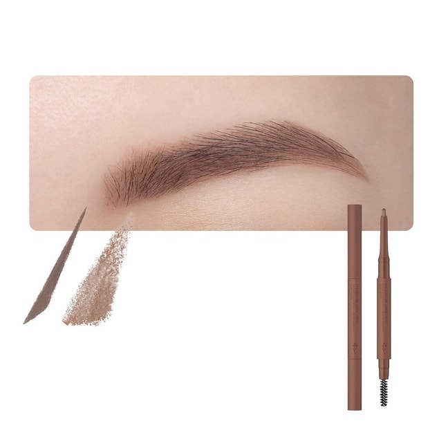 日本ETTUSAIS艾杜纱 立体双效三角眉笔 眉笔眉粉渐变双色 天生野生眉 温和养肤 #04 灰褐色 气质烟灰