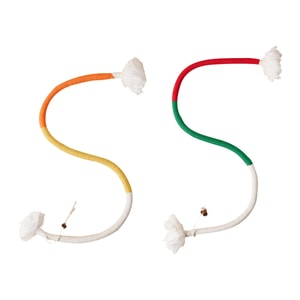 【中國直郵】 HSPM 新款貓咪自嗨解悶磨牙咬咬繩玩具 【升級帶球款2根裝】橘子+紅綠色