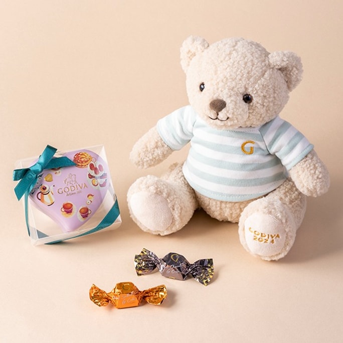 [Japan Post]Valentine's Day 2024 Godiva Afternoon Suites Bear &G Cube Assortment