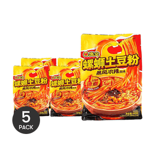 臭宝 螺蛳土豆粉 暴风浓辣风味 445g *5【5份超值装】【1分钟速煮 】【经典柳州酸臭浓汤】