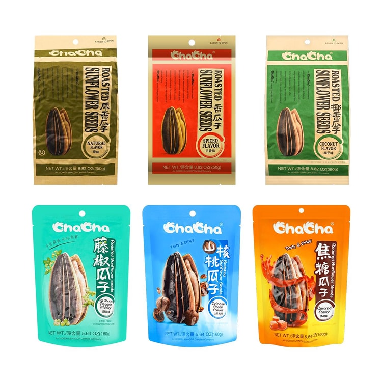 CHACHA Qiaqia Sunflower Seeds - Multi Flavors, 43.4 oz【6 Combo